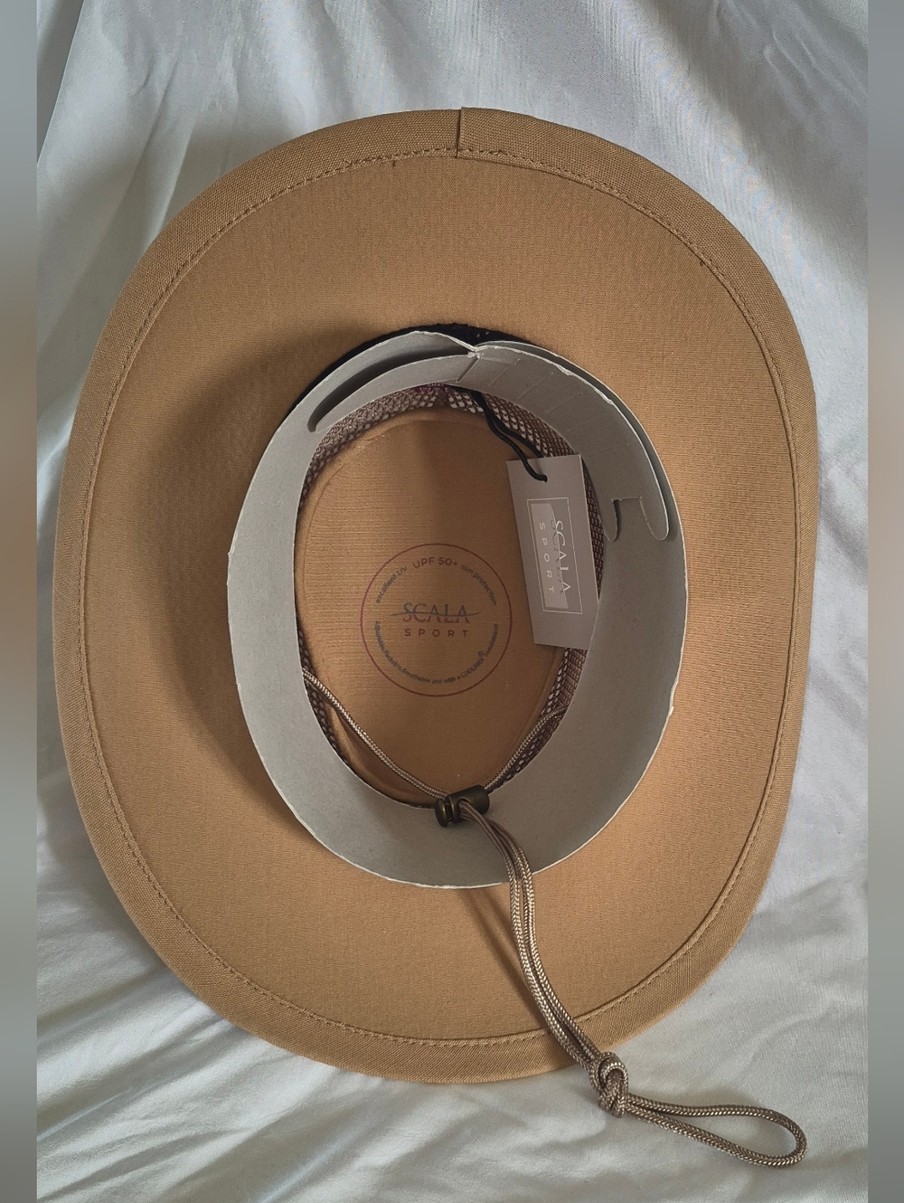 NEW Scala Sport UPF 50+ Sun Hat - Tan Mesh Fedora - Size Small - Picture 2 of 4